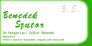 benedek szutor business card