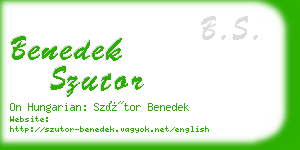 benedek szutor business card